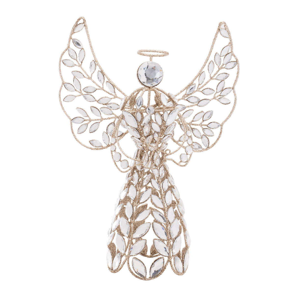Jeweled Metal Angel Tree Topper 13"H