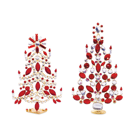 Jeweled-metal-christmas-tree-(ste-of-2)-Christmas-Trees