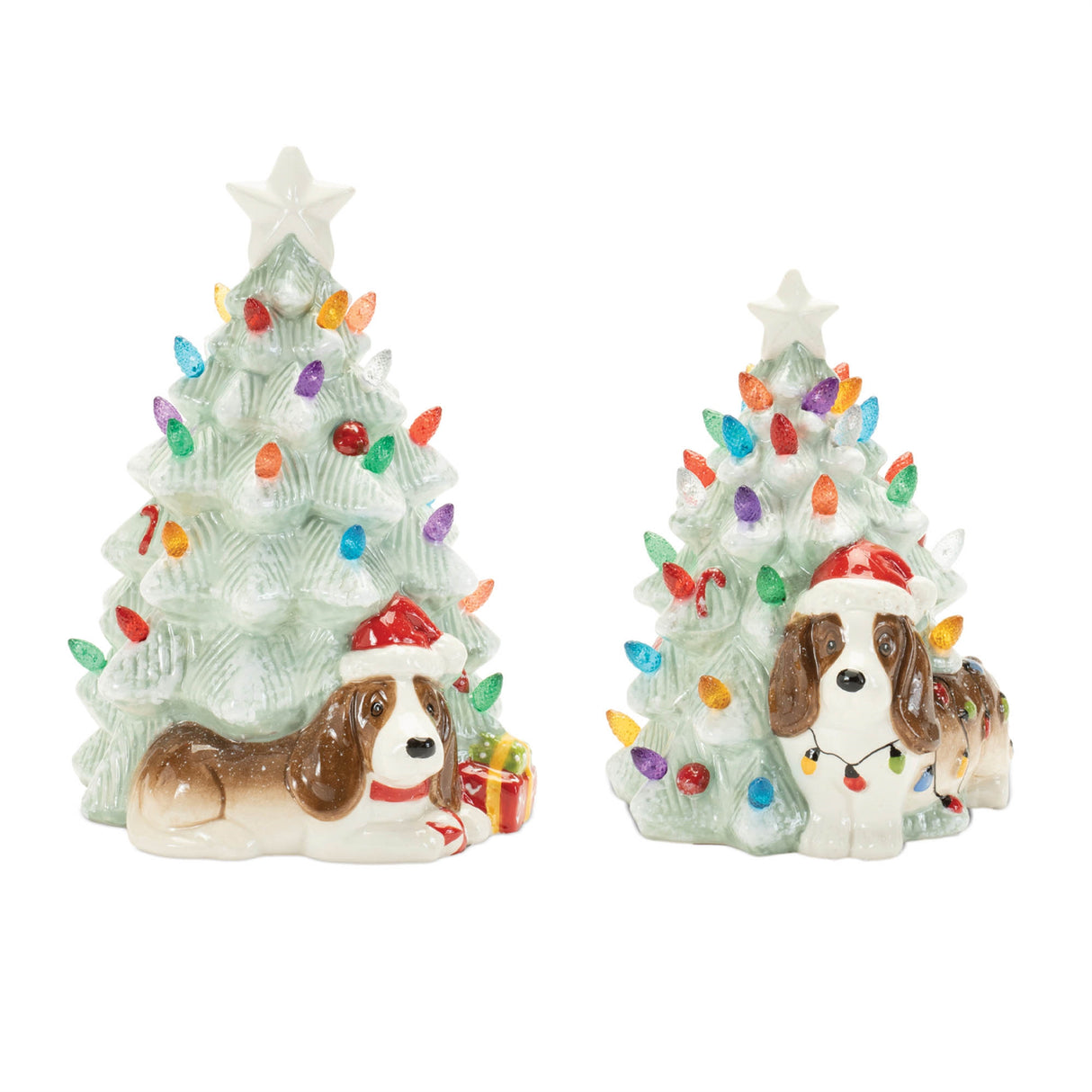 Ceramic-Christmas-Tree-with-Dog-(Set-of-2)-Christmas-Tree