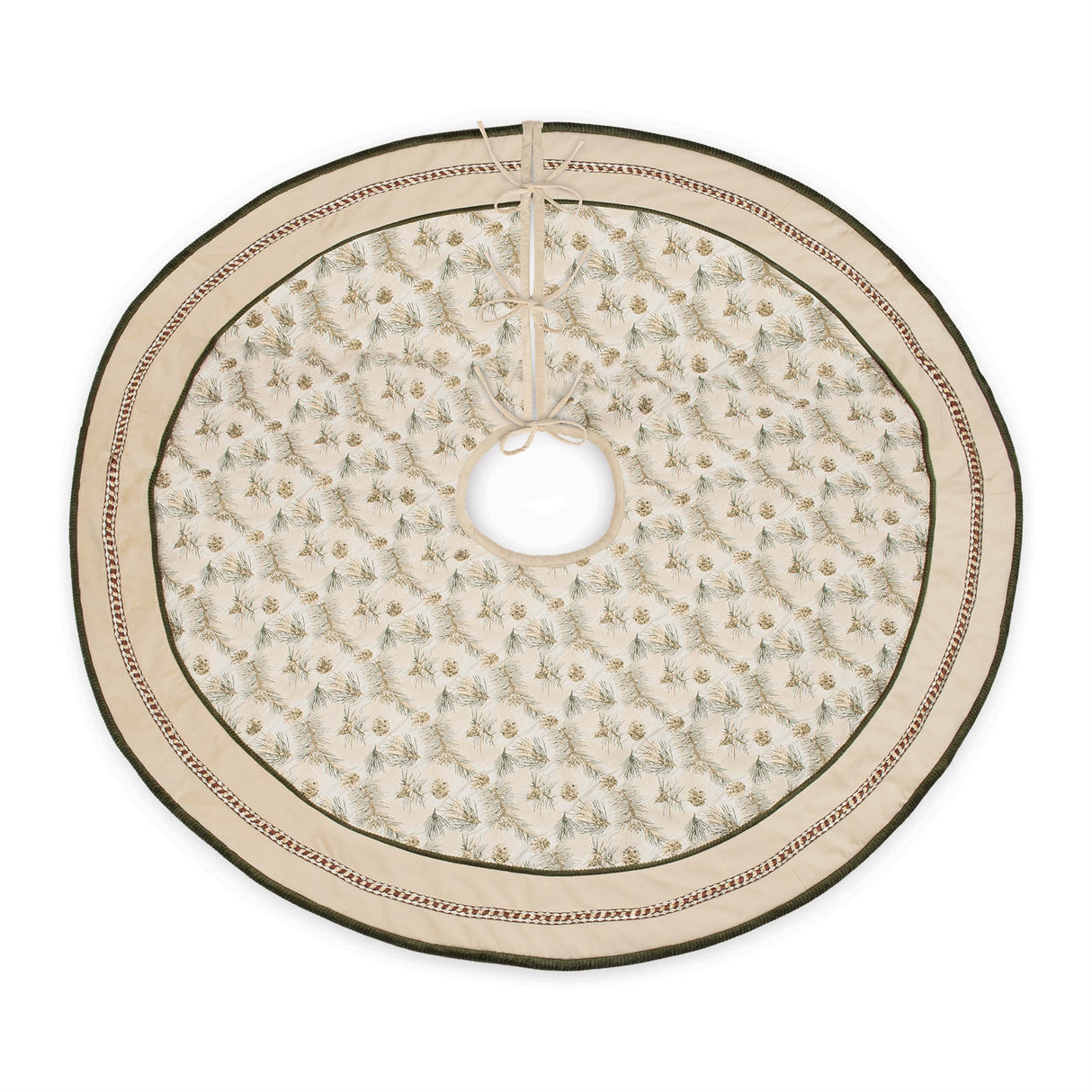 Pine and Pinecone Print Tree Skirt 48"D