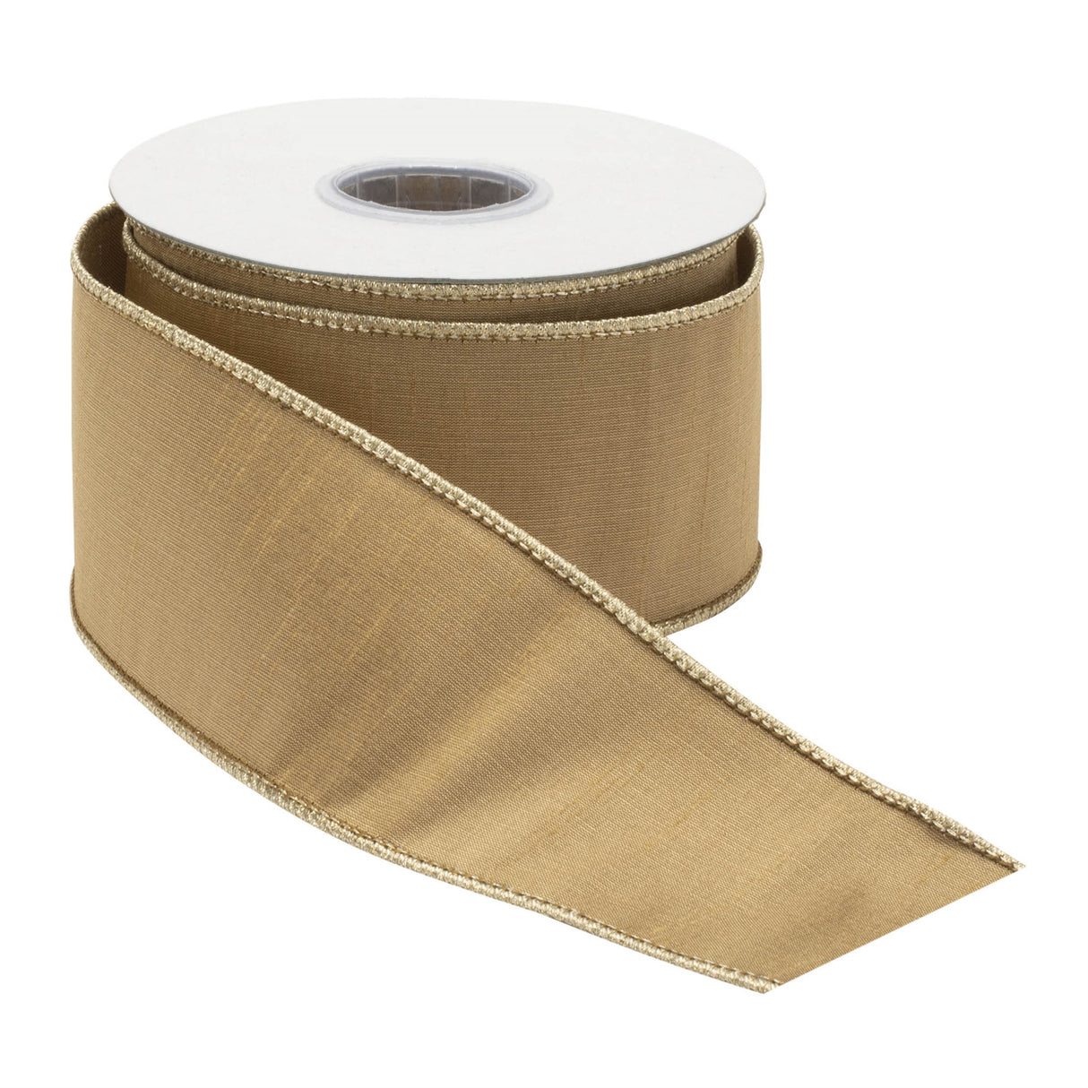 Gold wired ribbon 2.5" x 10 yds.