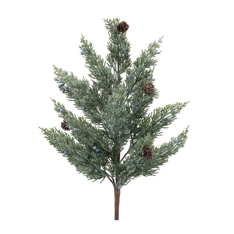 Glittered-juniper-spray-(set-of-6)-Artificial-Flowering-Plants