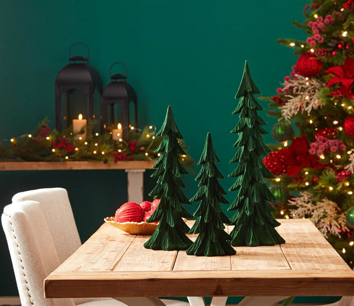 Velvet Pine Tree (Set of 3)