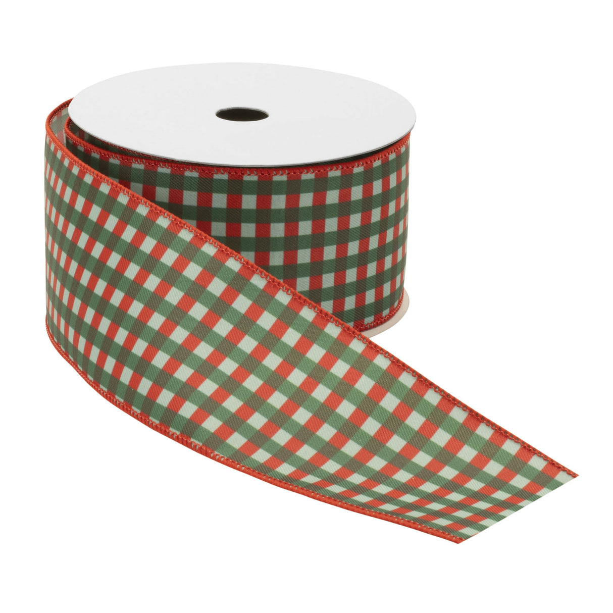 Plaid wired ribbon 4" x 5 yds