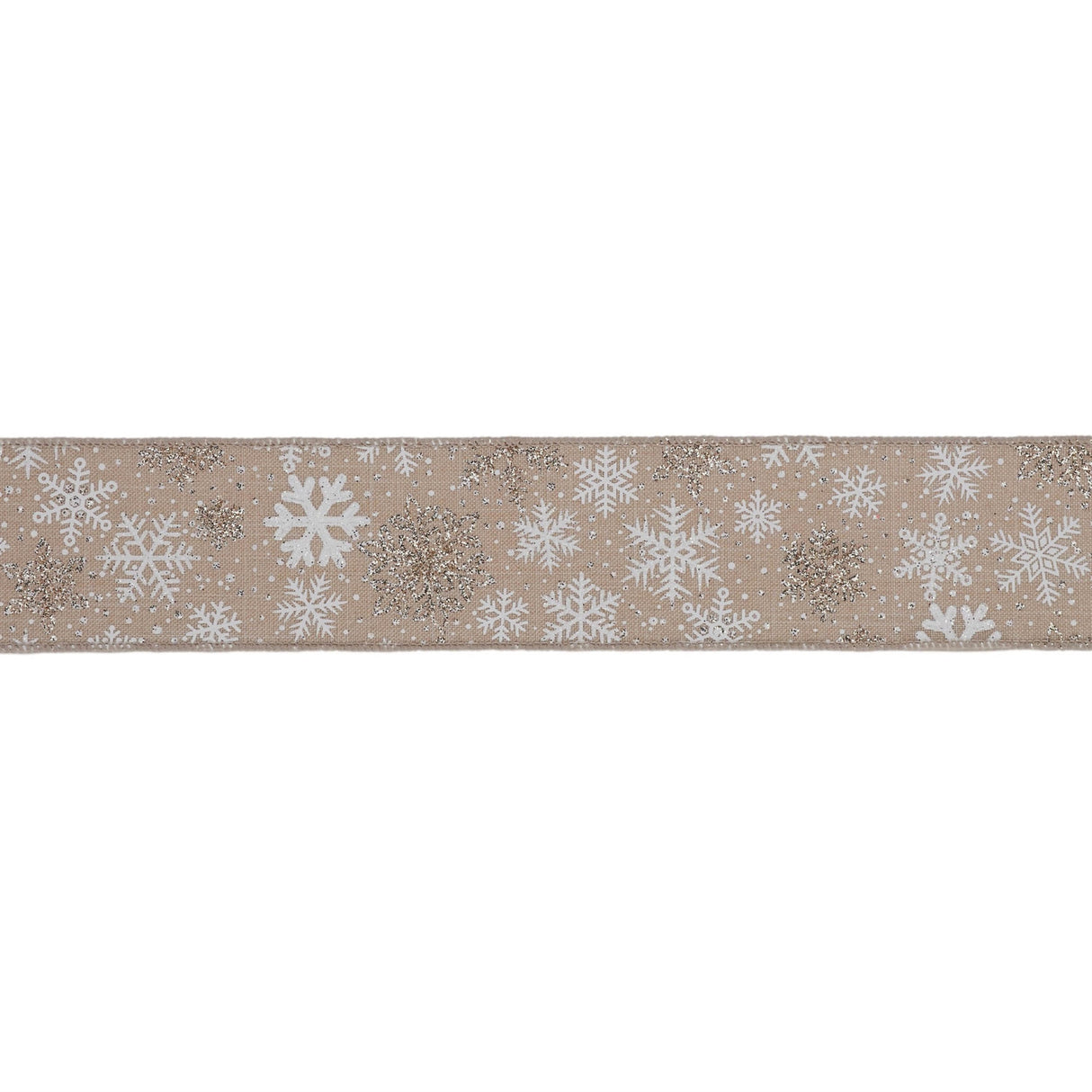 Snowflake Print Wired Ribbon 2.5" x 10 Yds.