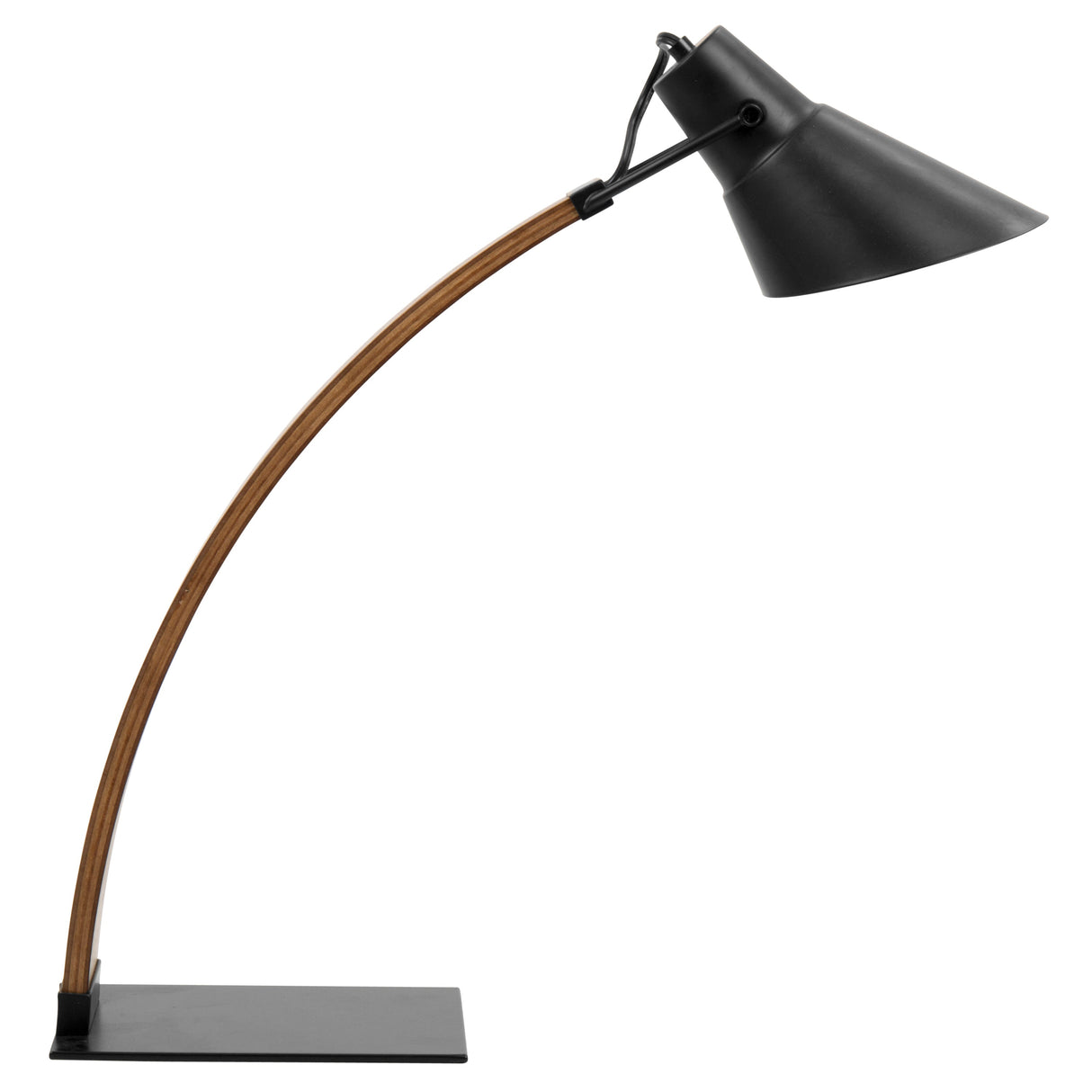 Noah Mid-Century Modern Table Lamp in Walnut and Black