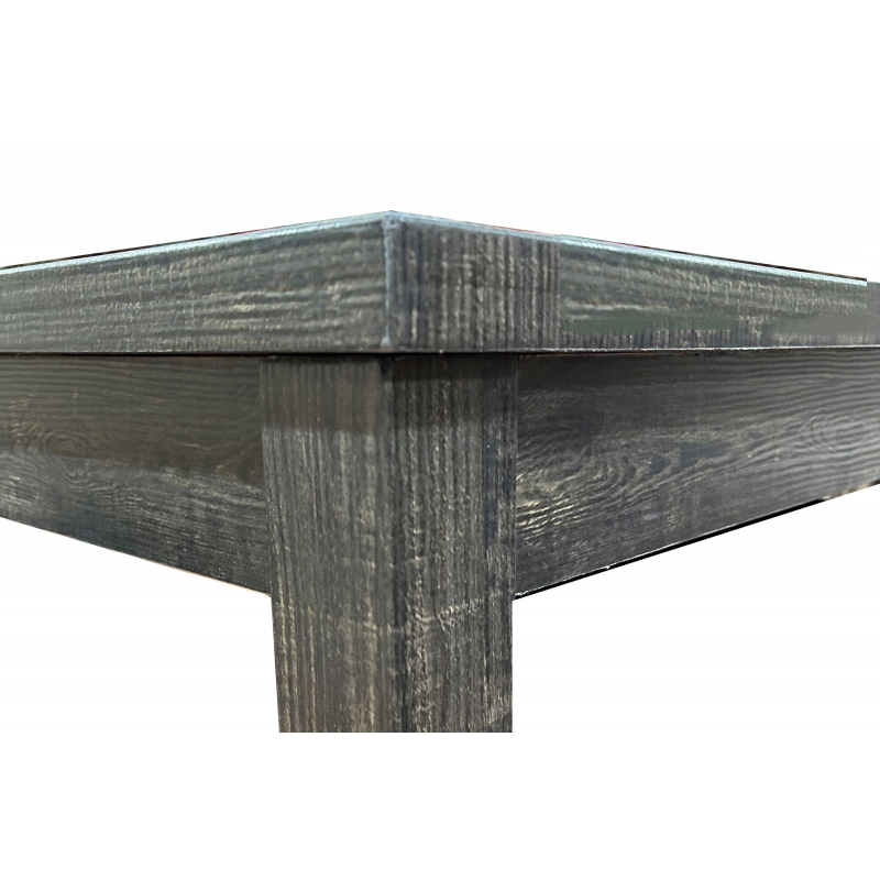 5 Piece Transitional Dining Room Set 48" Wood Table with 4 Upholstered Chairs Charcoal Finish