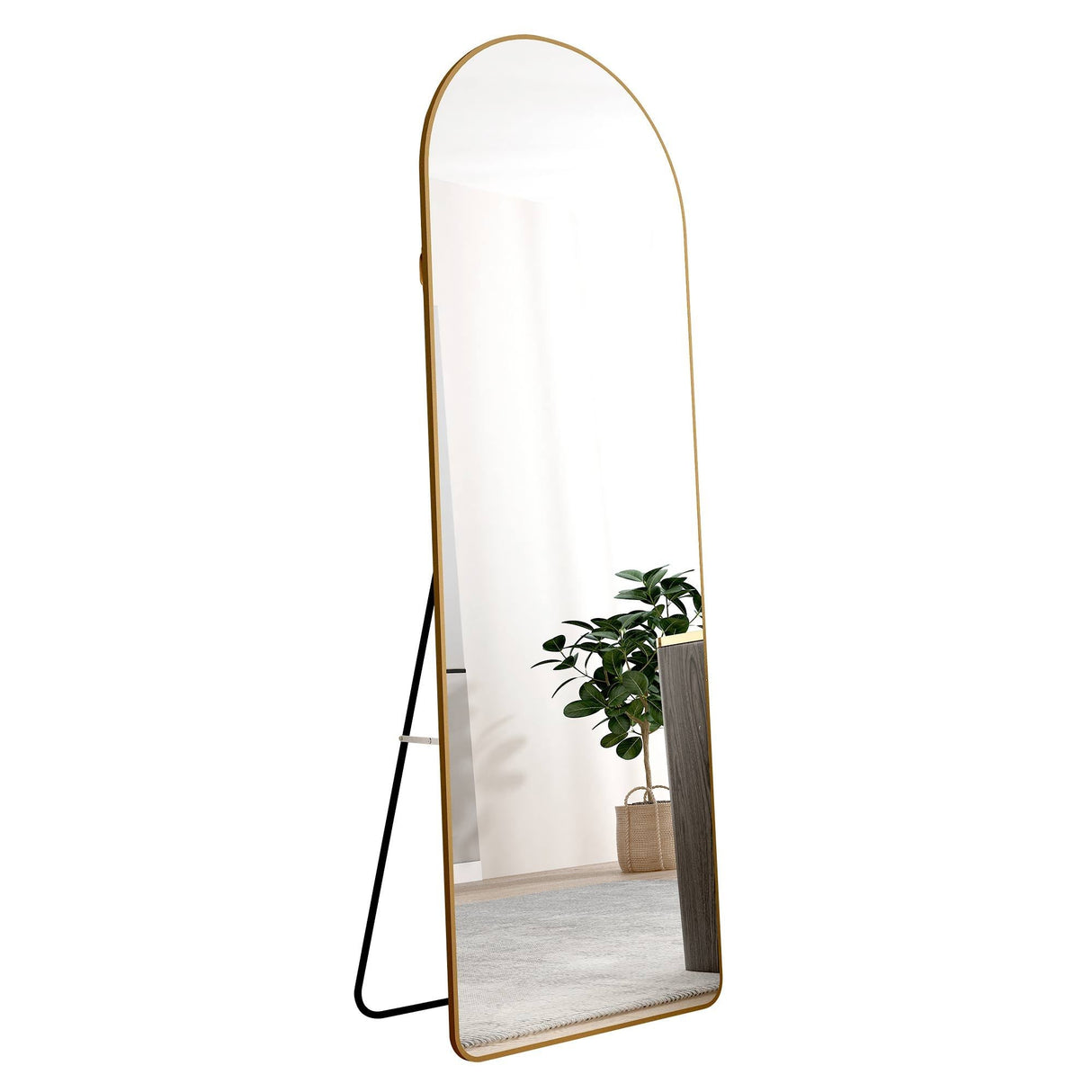 The 4th Generation Floor Mounted Full Length Mirror with Gold Frame