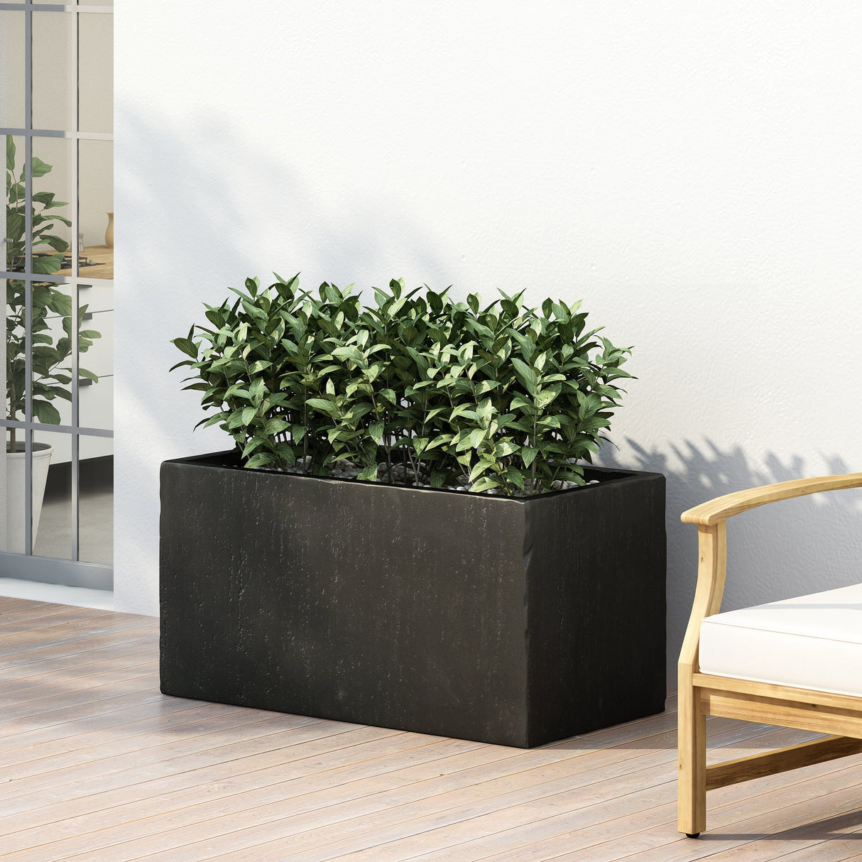 31.25' L Modern Outdoor MGO Planter in Black Finish