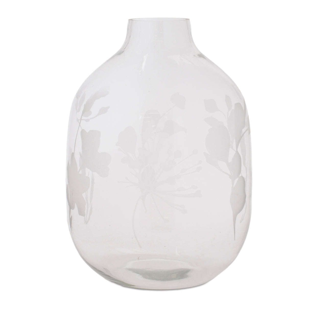 Frosted-floral-glass-vase-(set-of-2)-Vases
