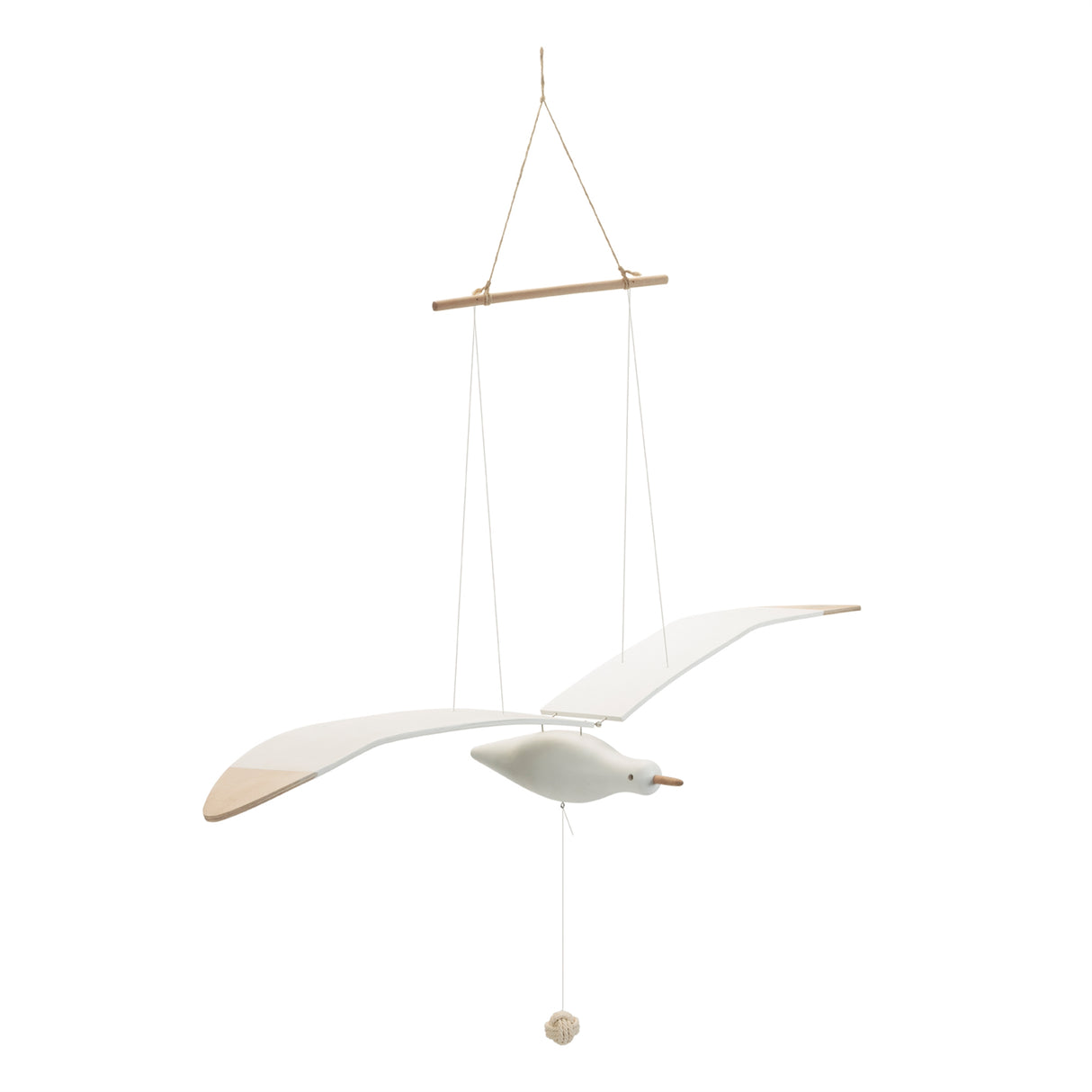 Hanging wood sea bird décor 37"h