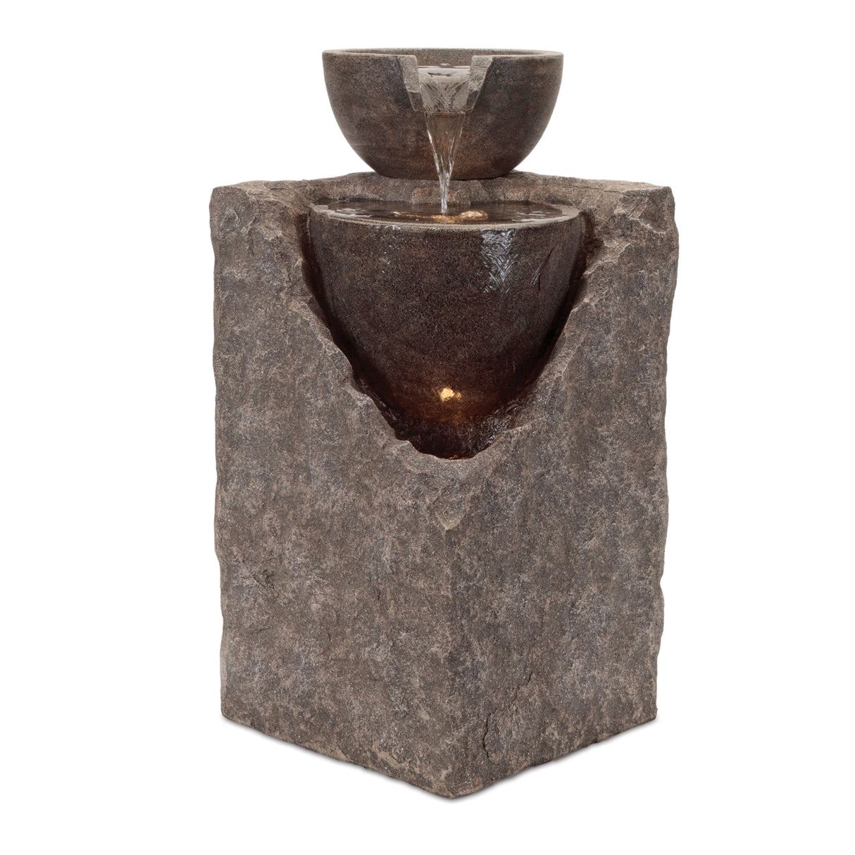 Cascading Tiered Stone Bowl Fountain 24"H