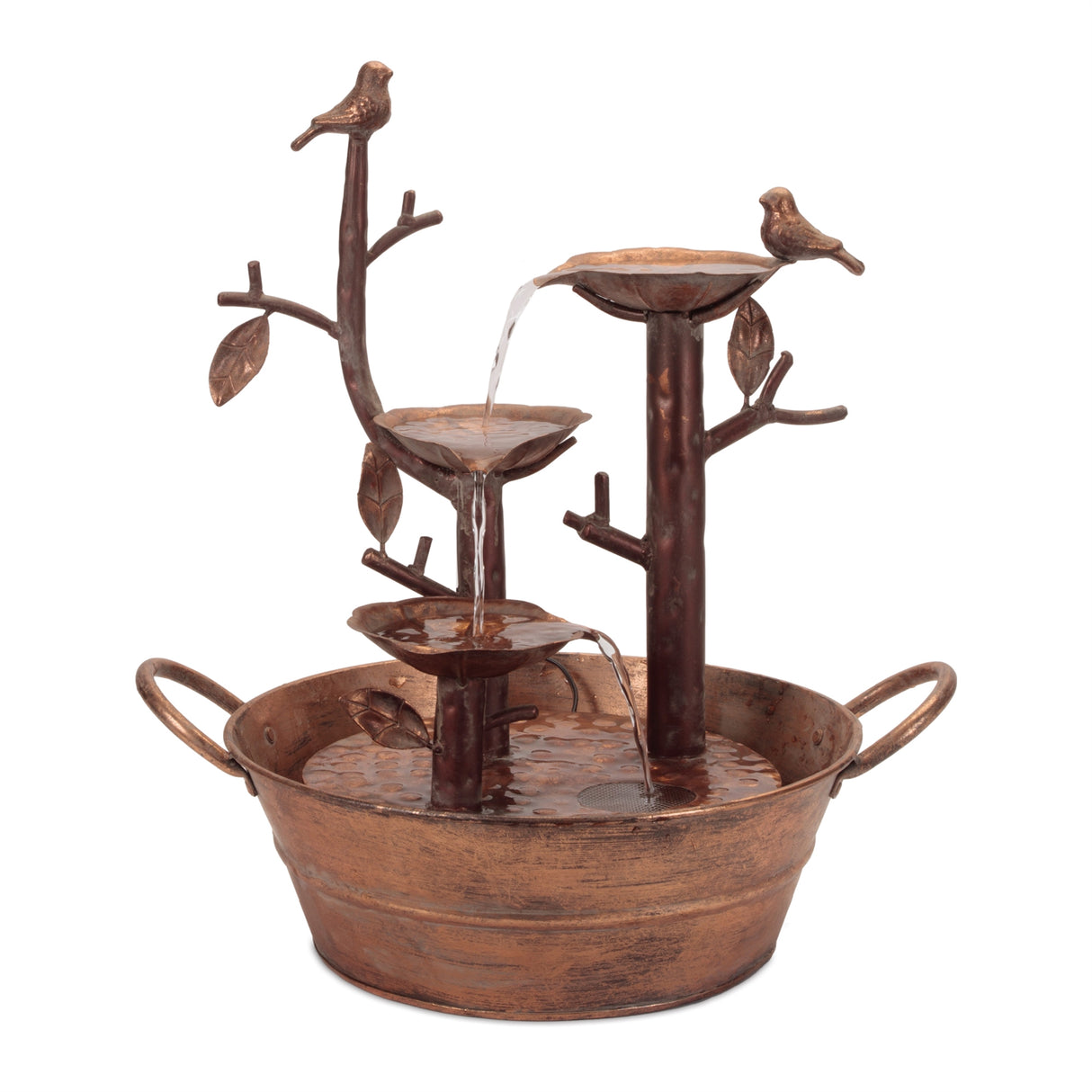Cascading Iron Bird Branch Fountain 18.5"H