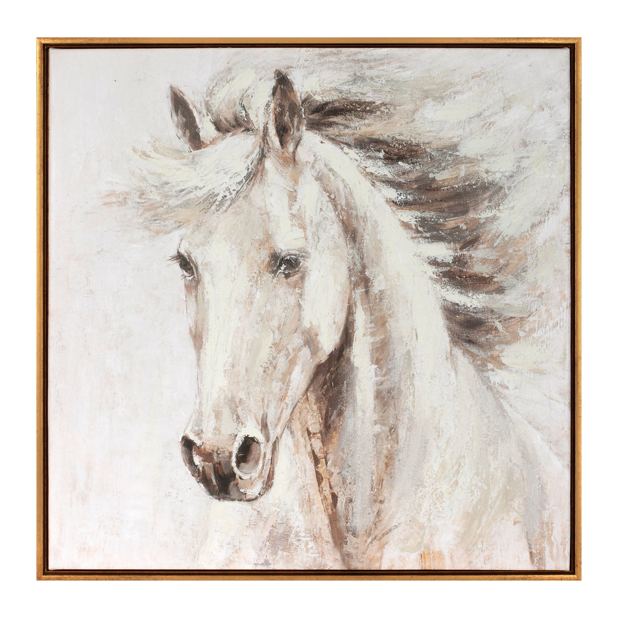 Framed horse canvas art 24"sq