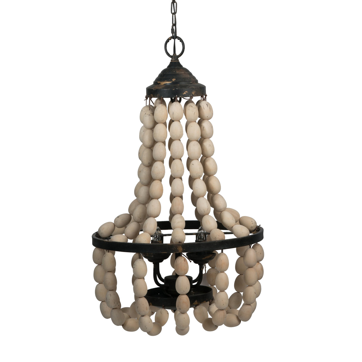 Large Beaded 4-Light Chandelier