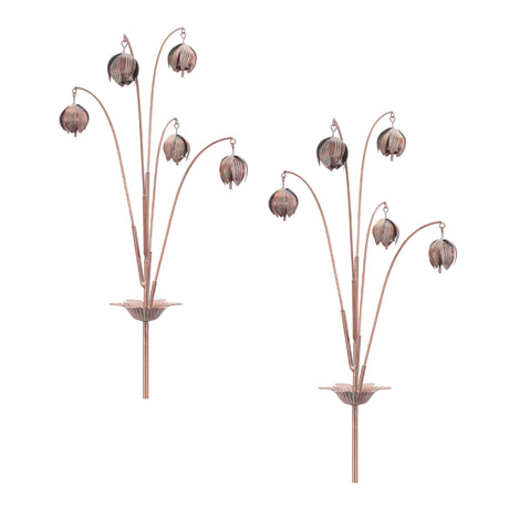 Iron-Floral-Spray-Garden-Stake-(Set-of-2)-Garden-Decor