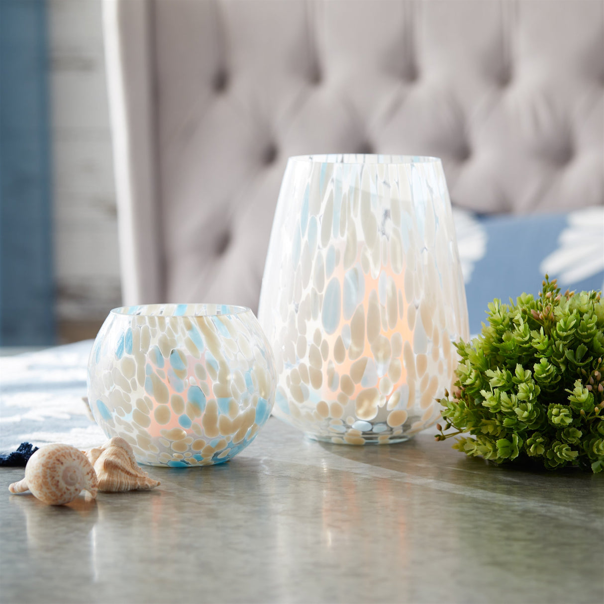 Painted glass candle holder vase (set of 4)