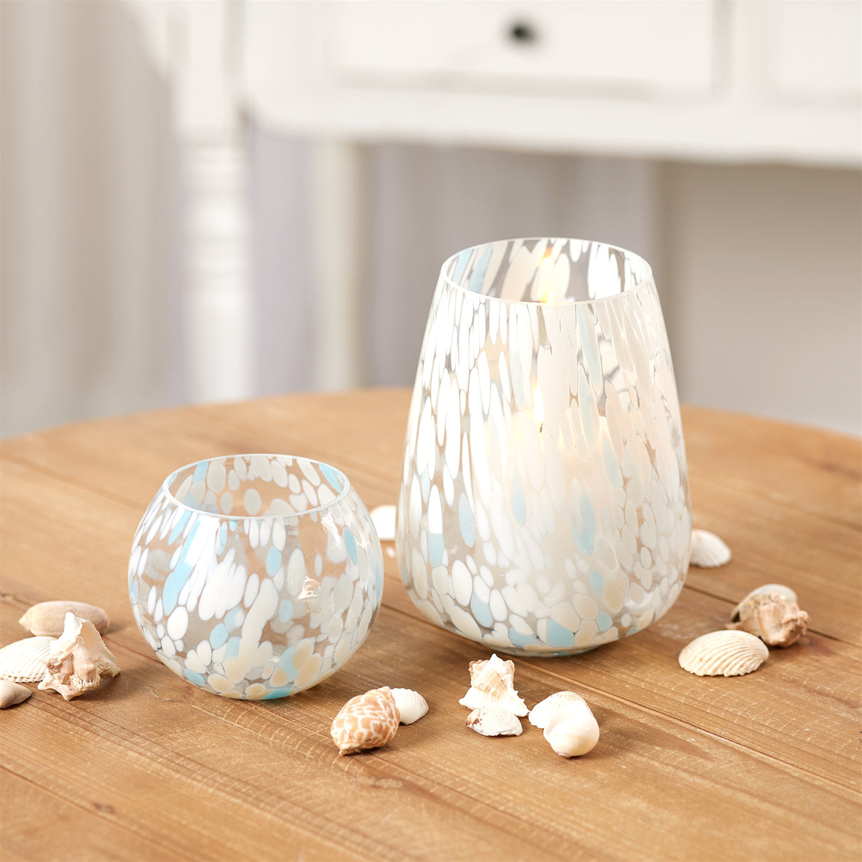 Painted glass candle holder vase (set of 4)