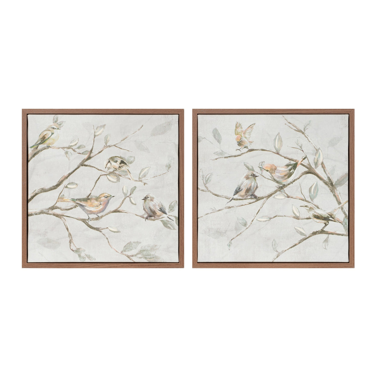 Framed Birds on Branches Canvas Art (Set of 2)
