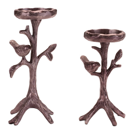 Metal-Bird-Branch-Candle-Holder-(Set-of-2)-Candle-Holders