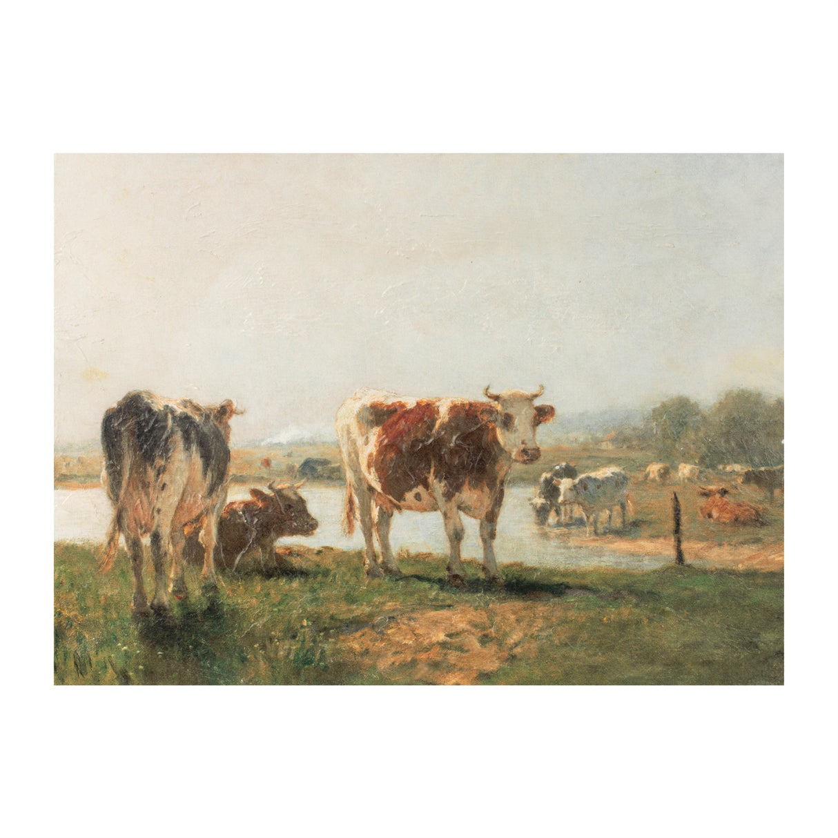 Cattle Landscape Print Wall Art 15.75"L