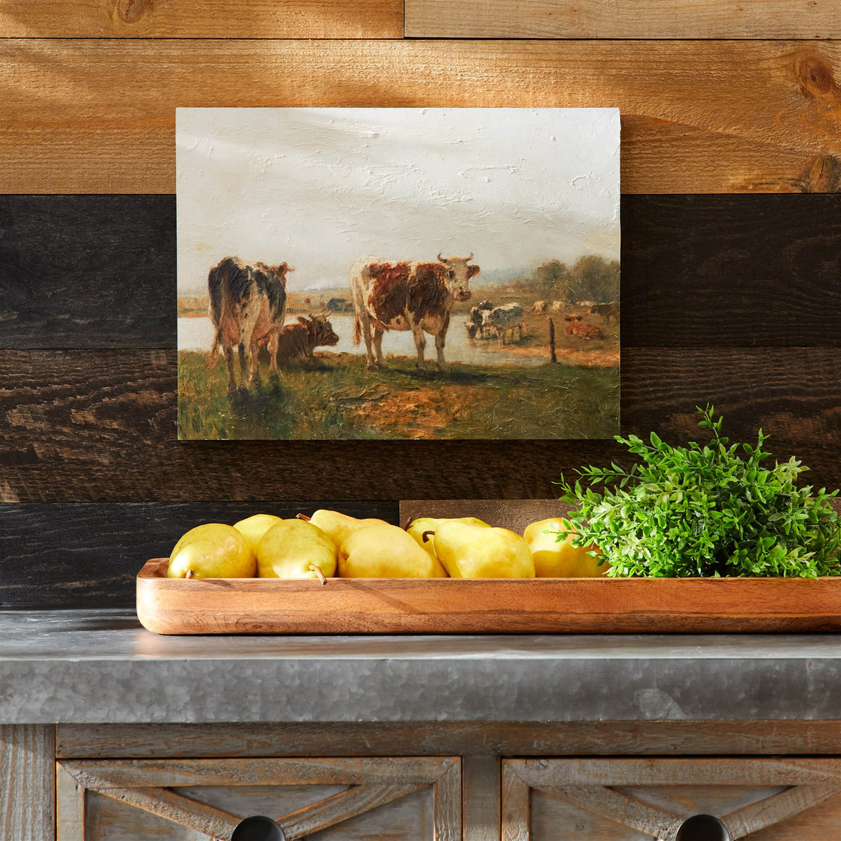 Cattle Landscape Print Wall Art 15.75"L