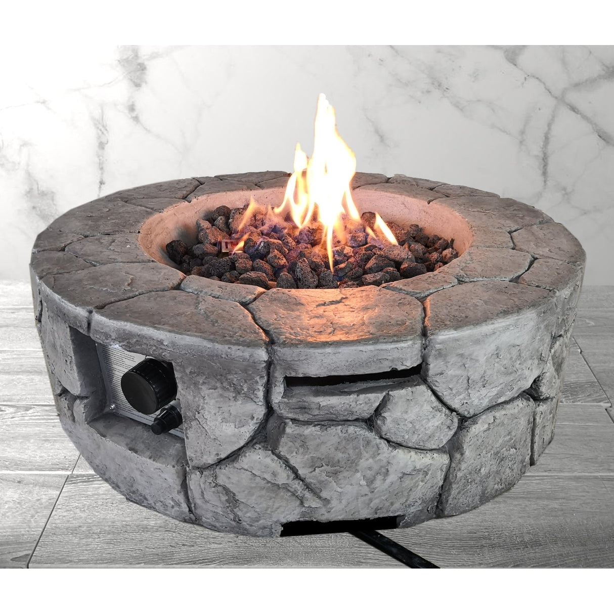 9'' H x 28'' W Fiber Reinforced Concrete Outdoor Fire Pit