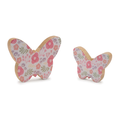 Wood-floral-patterned-butterfly-décor-(set-of-2)-Decorative-Objects