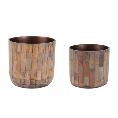 Round-Wooden-Planter-(Set-of-2)-Pots-&-Planters