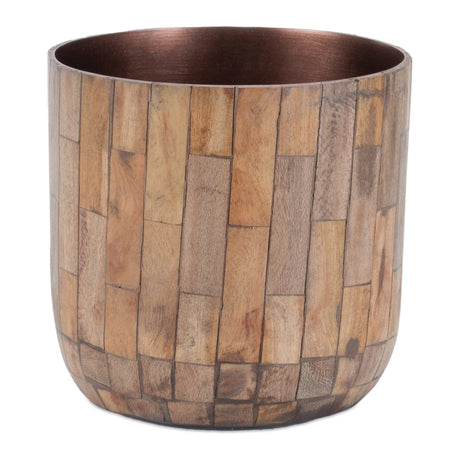 Round Wooden Planter (Set of 2)