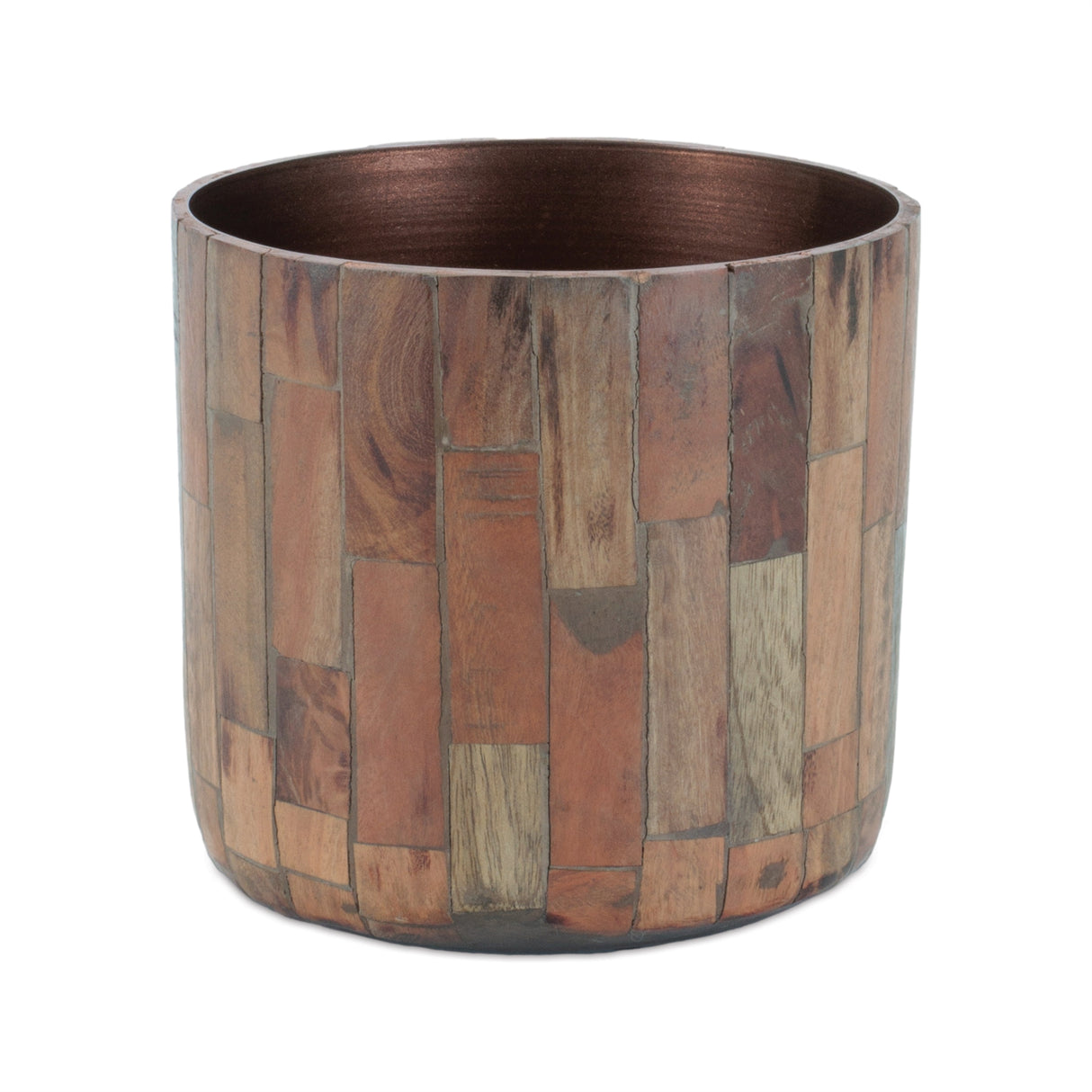 Round Wooden Planter (Set of 2)