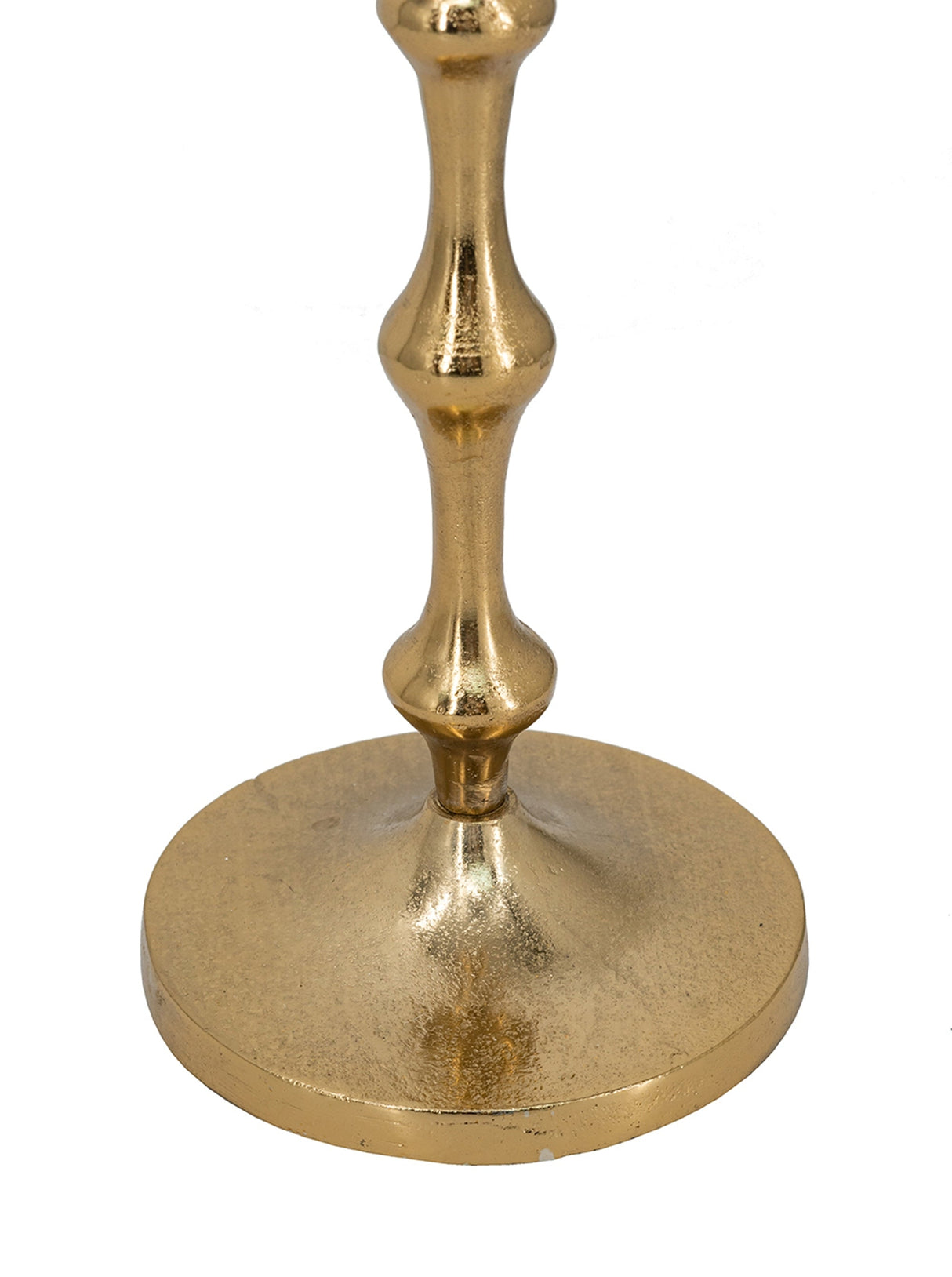 D5x19' Slender Aluminum Taper Candle Holder with Bead Accents, Bronze