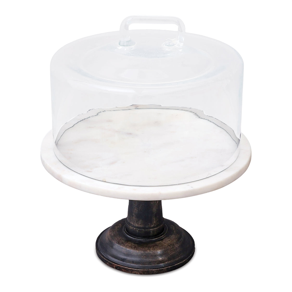 Marble Pedestal Cake Stand with Cover 14"H