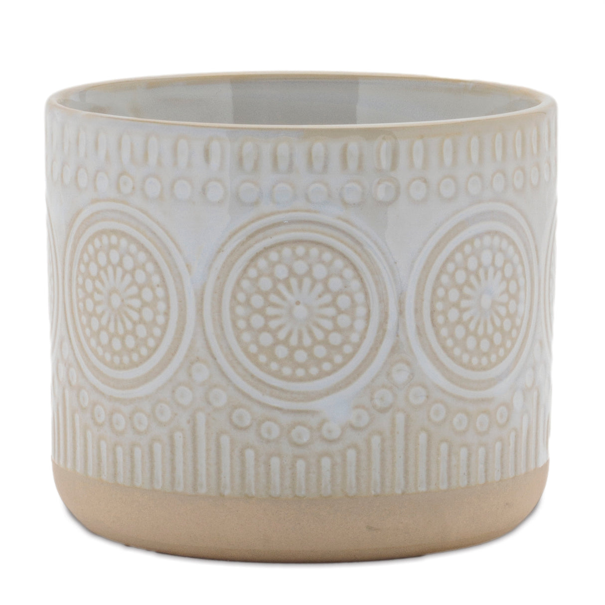 Porcelain Geometric Patterned Planter (Set of 2)