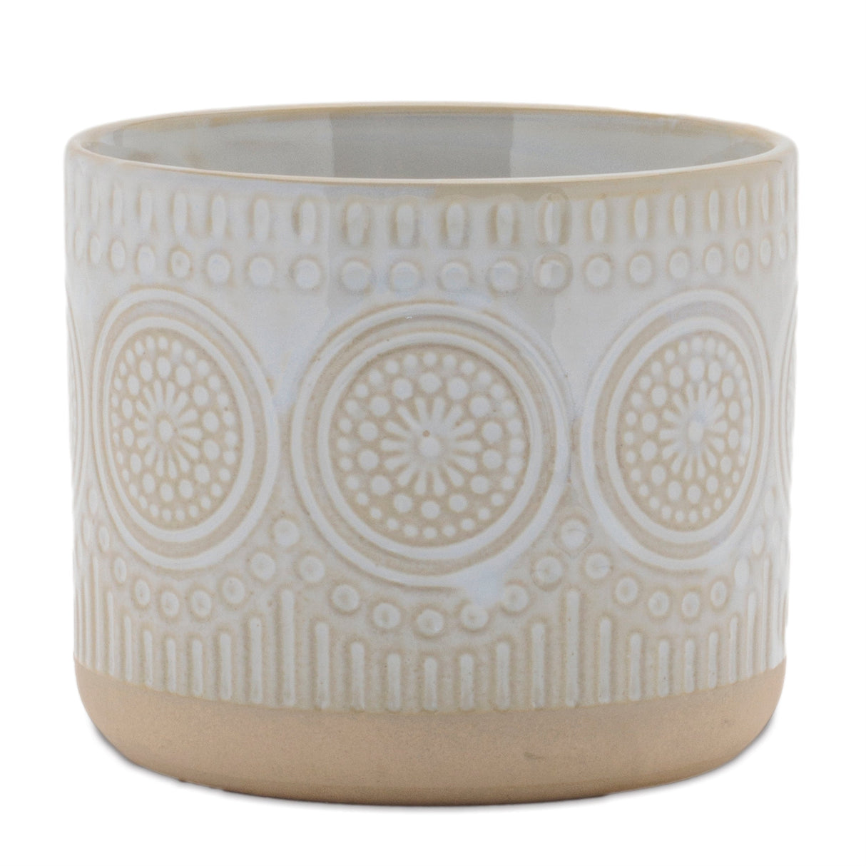 Porcelain Geometric Patterned Planter (Set of 2)