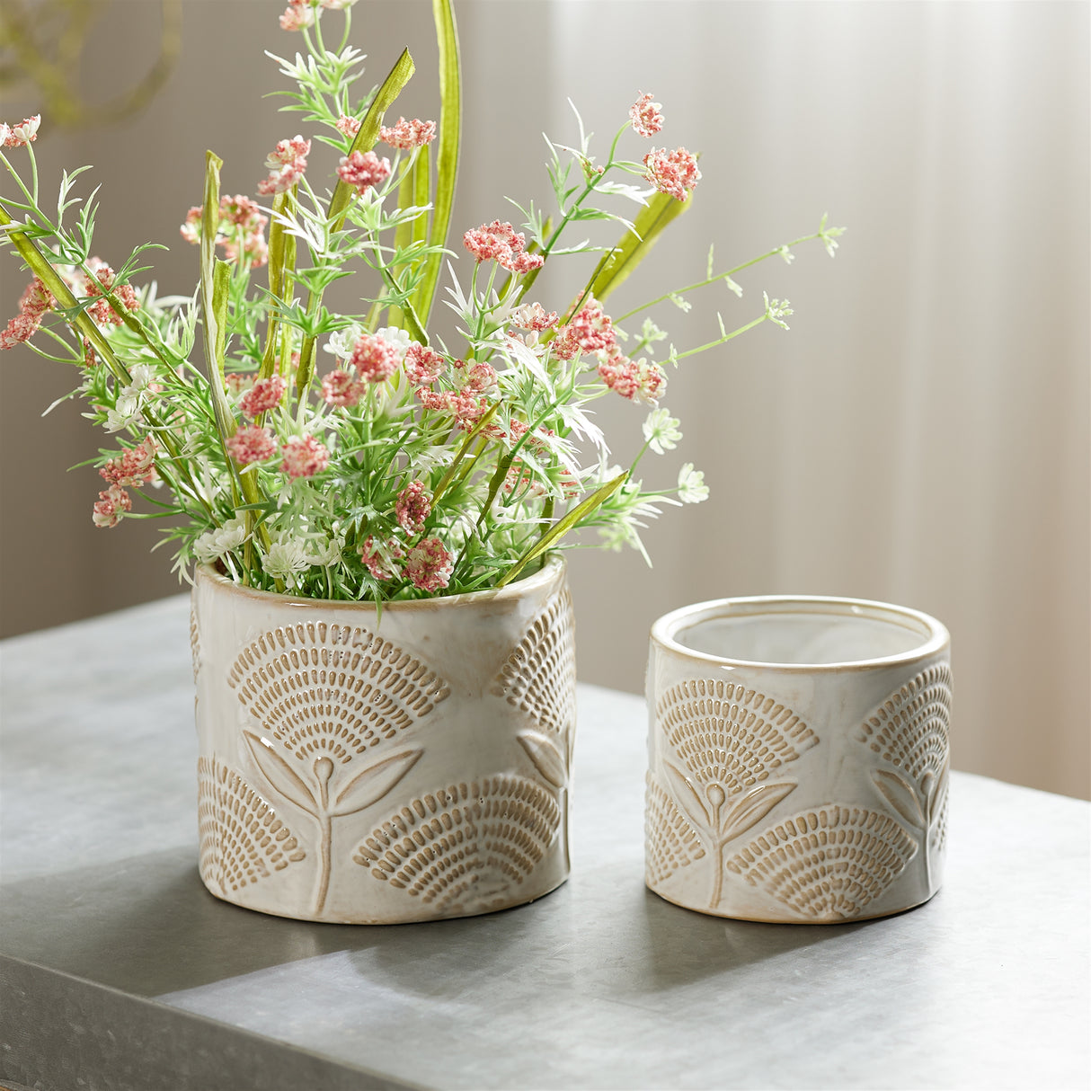 Porcelain-Floral-Patterned-Planter-(Set-of-2)-Pots-&-Planters