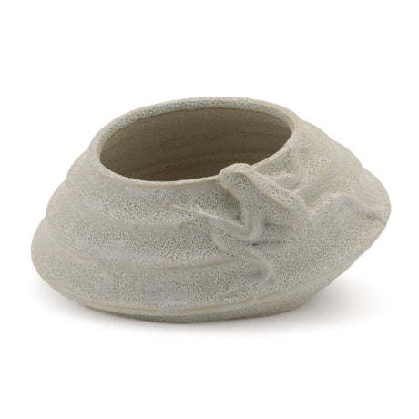 Round Porcelain Planter with Frog (Set of 2)
