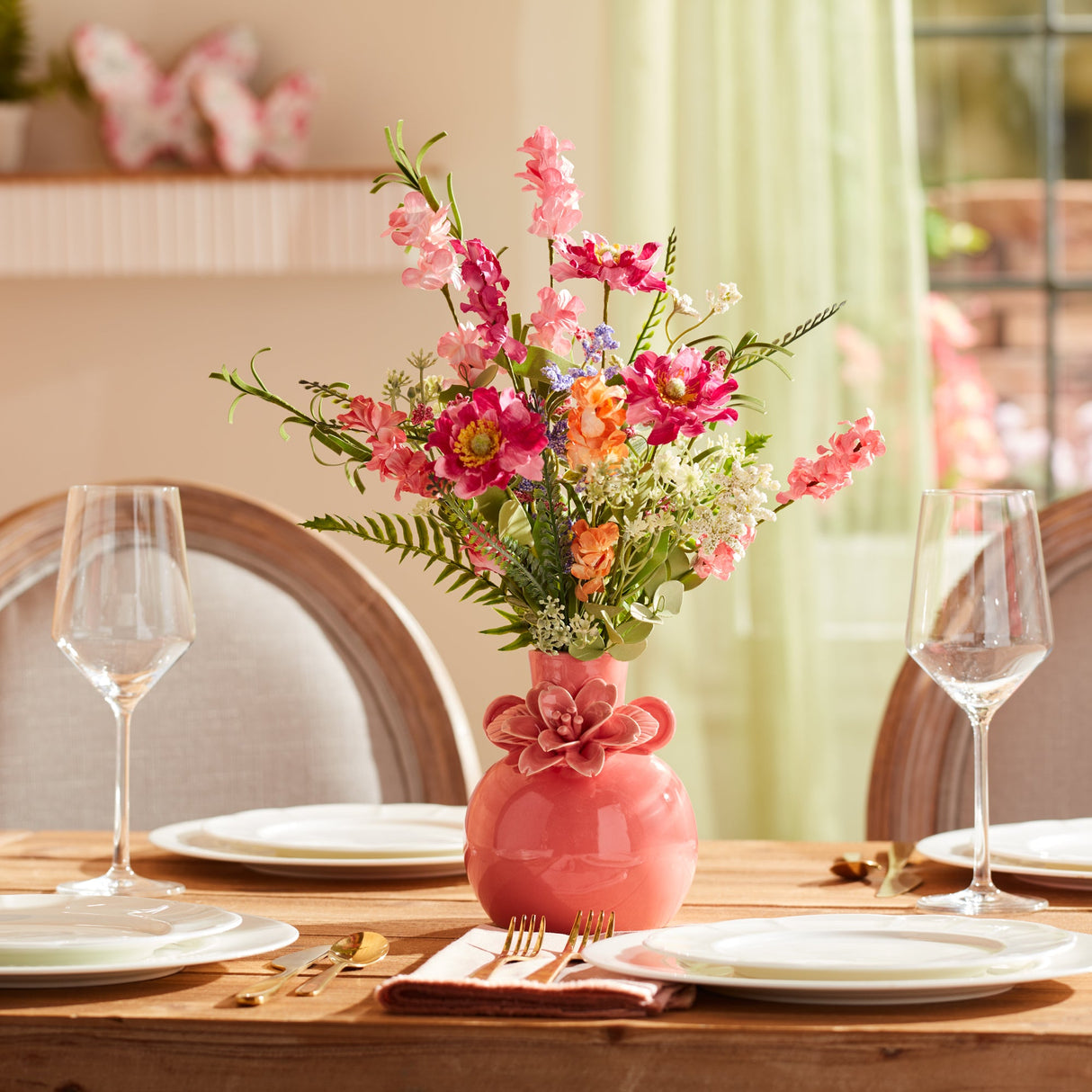 Storeware Bud Vase with Floral Accent (2 Set)