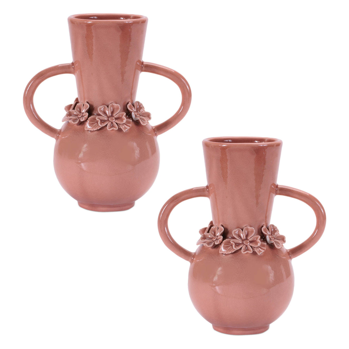 Storeware Vase with Floral Accent (2 Set)