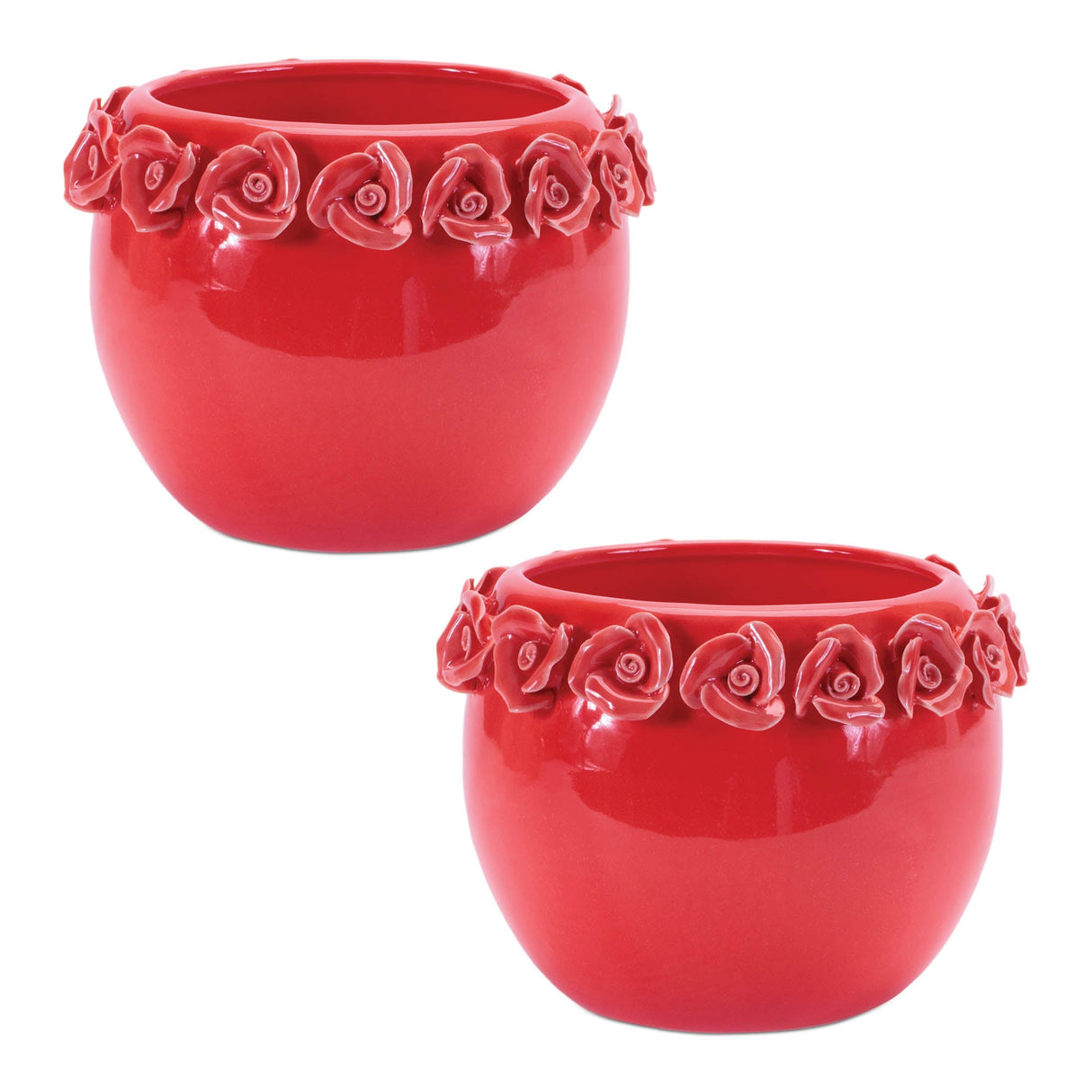Storeware Bud Vase with Floral Accent (Set 2)