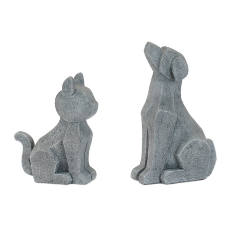 Modern-sitting-dog-and-cat-figurine-(set-of-4)-Figurines