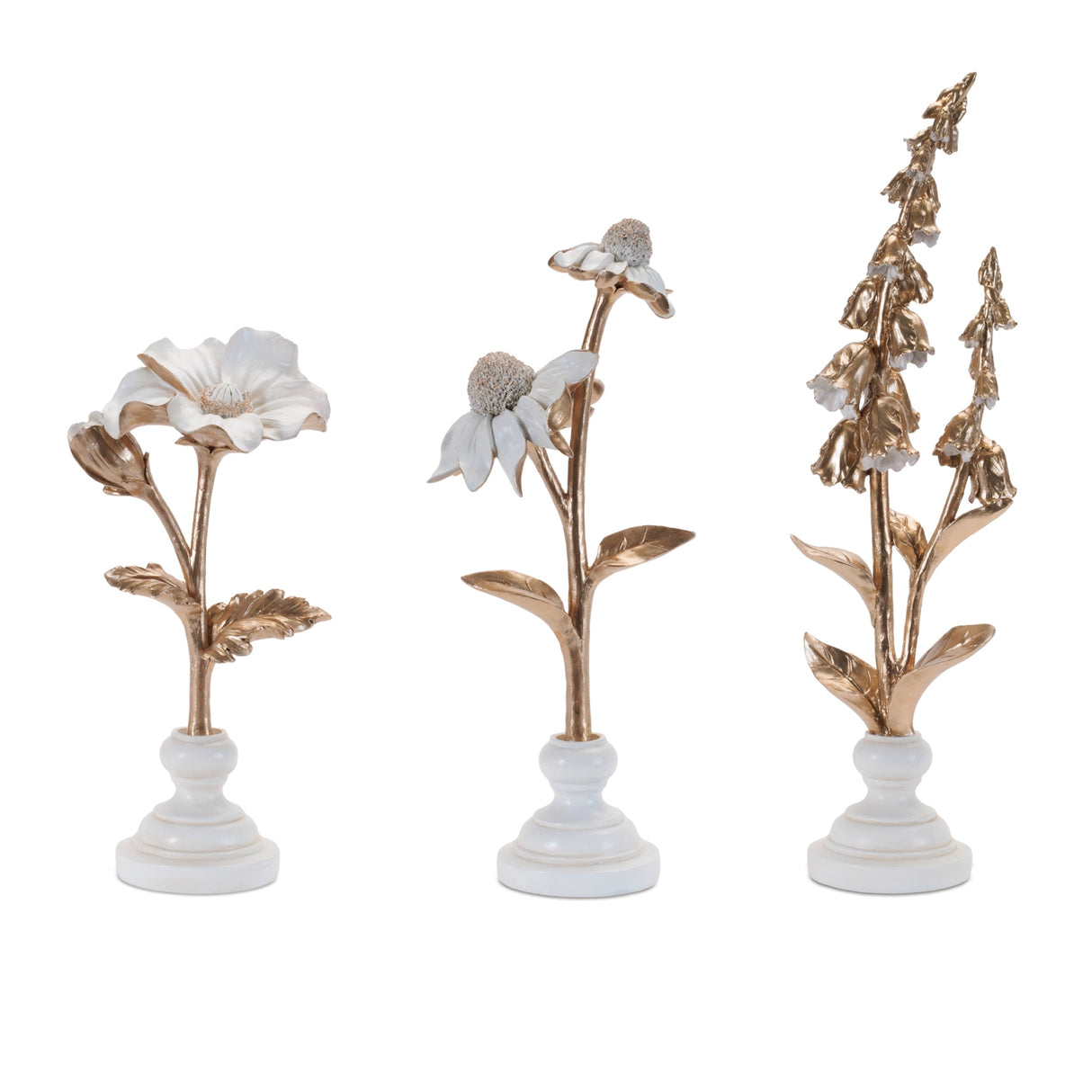 Ceramic-Floral-Stem-Sculpture-(Set-of-3)-Sculptures-&-Statues