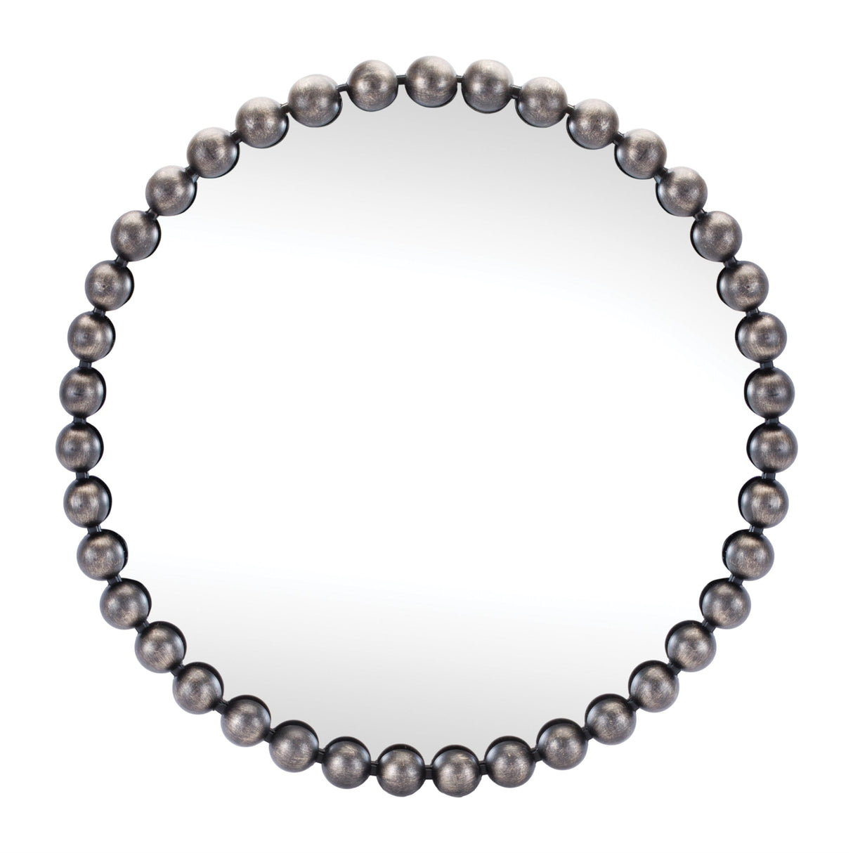 Round Beaded Metal Wall Mirror 23.5"D
