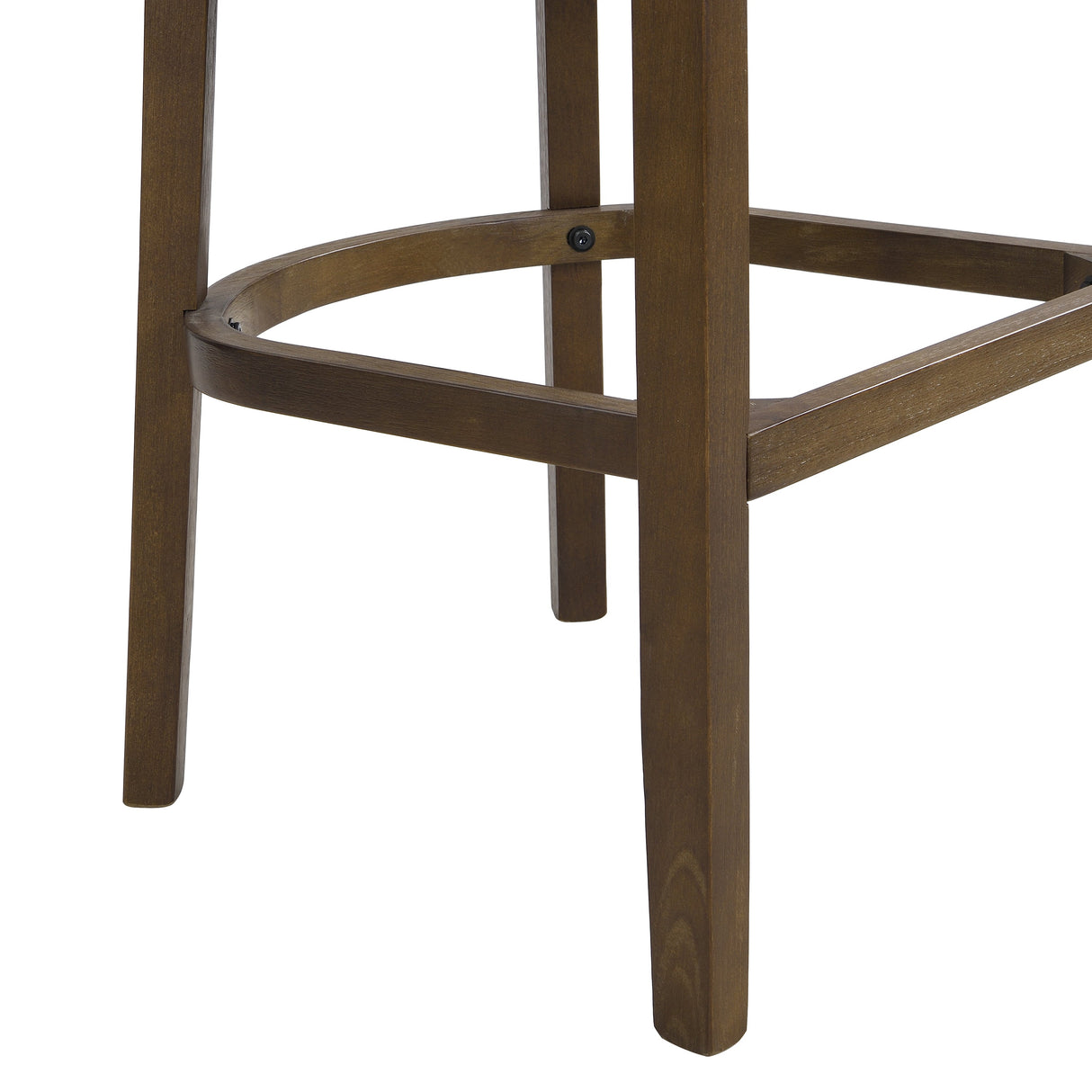 Wood And Rattan Upholstered Arm Bar Stools, Set of 2