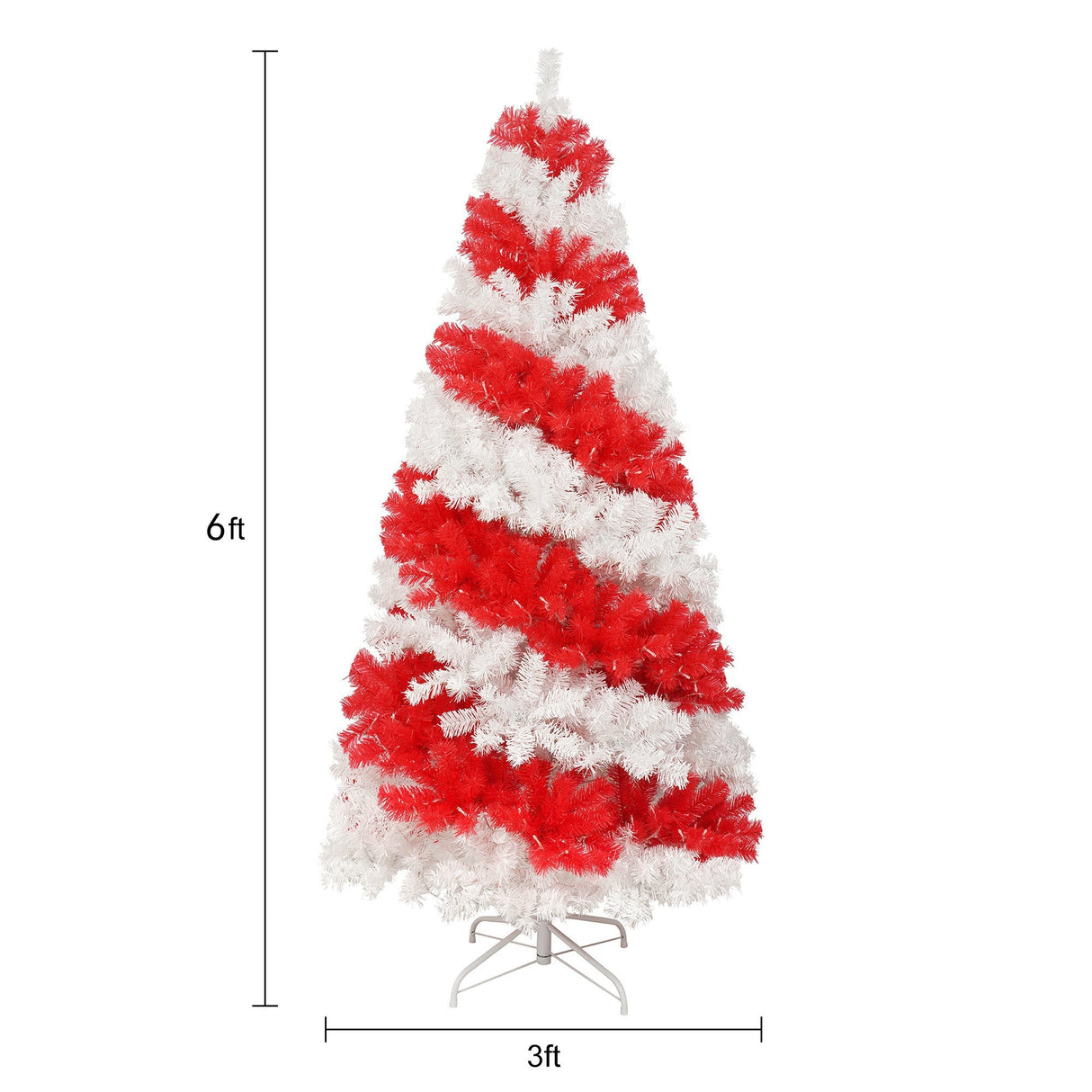 6-Foot Candy Cane Christmas Tree with 300 LED Lights