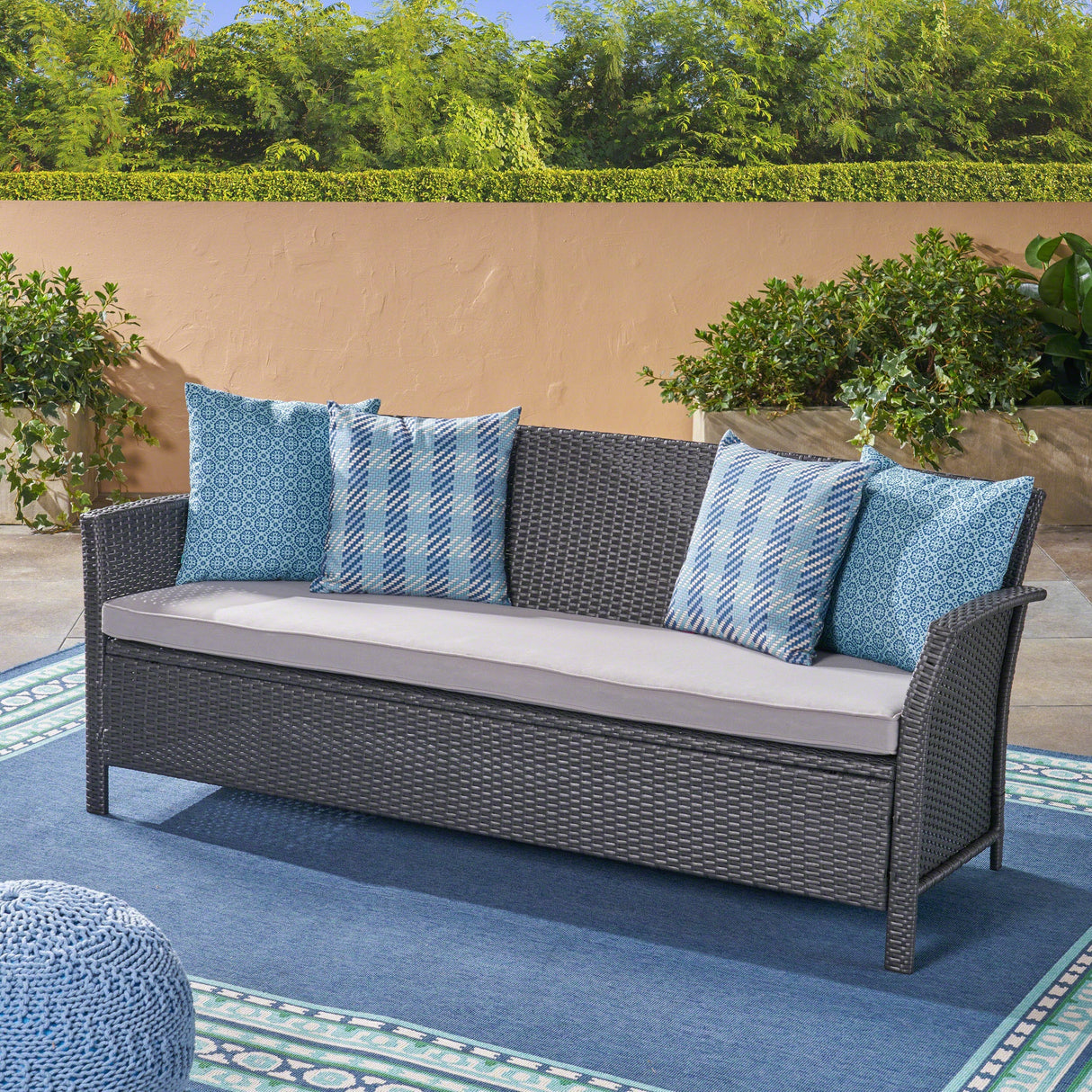 St Lucia Three-Seater Outdoor Woven Sofa