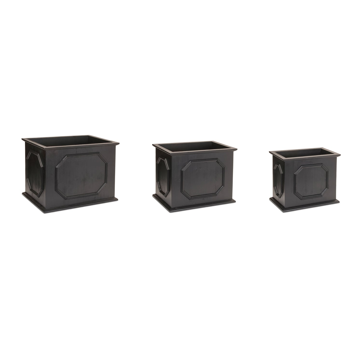 Wooden Box Planter (Set of 3)