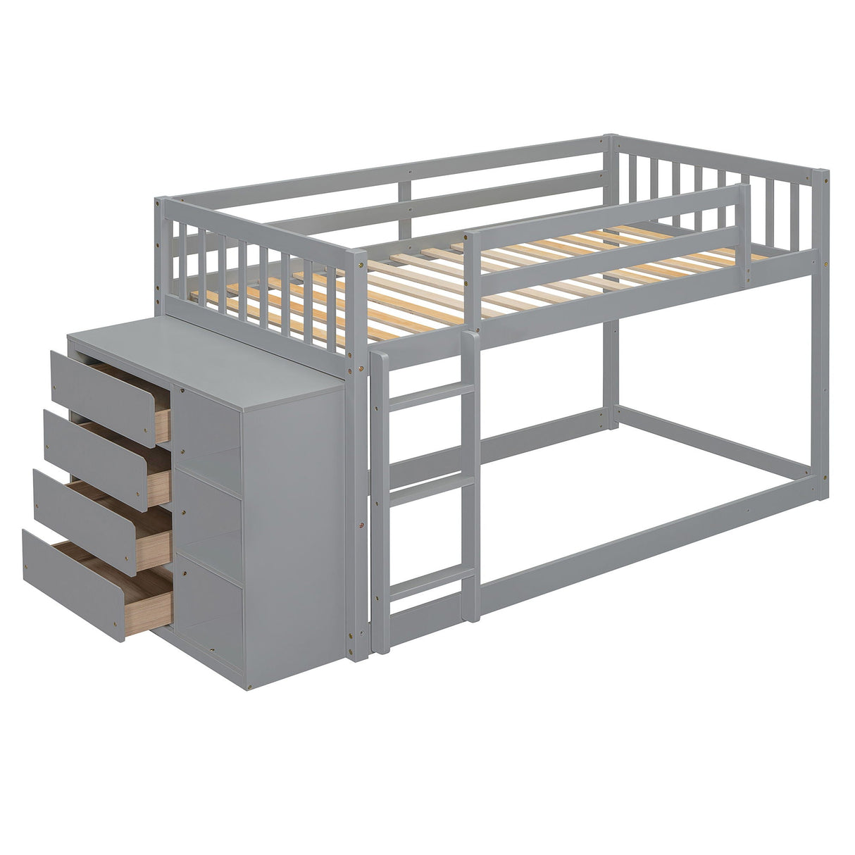 Bunk Bed With 4 Drawers And 3 Shelves