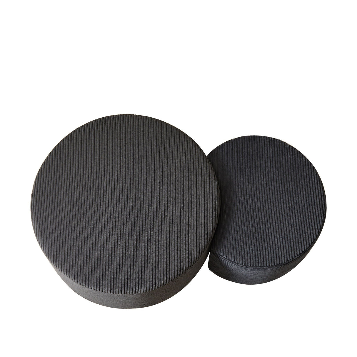 Modern Upholstered Round Coffee Table For Living Room (Set of 2)