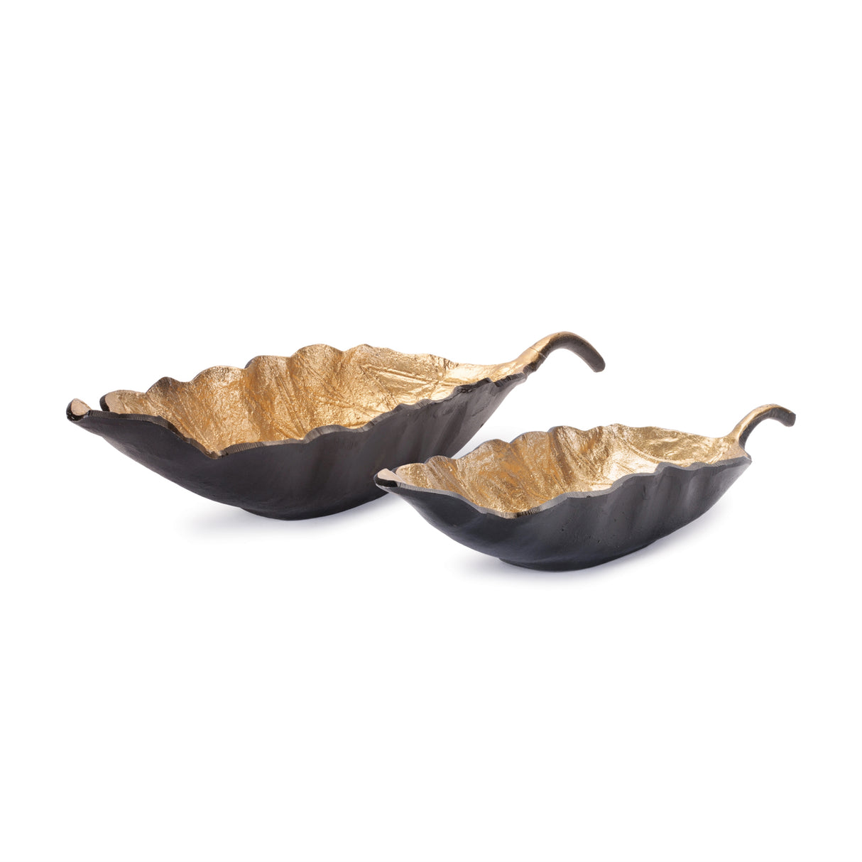 Metallic-Aluminum-Leaf-Bowl-(Set-of-2)-Fall-Decor